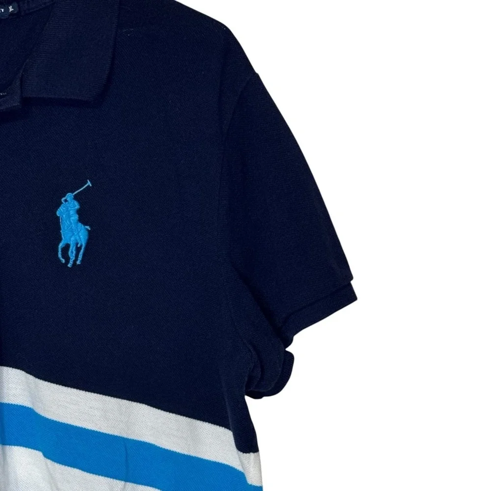 Polo Ralph Lauren Sports Women's Polo Shirt Striped‎ Colorblock Preppy Tennis XL